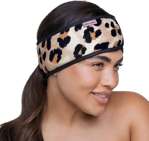 عصابة رأس Kitsch Spa - عصابة رأس مكياج من الألياف الدقيقة لغسل الوجه | عصابات رأس متعددة الوظائف للعناية بالبشرة | عقال الوجه ورباط الشعر | عصابات غسل الوجه لمكياج النساء (سعف النخيل) in Kuwait