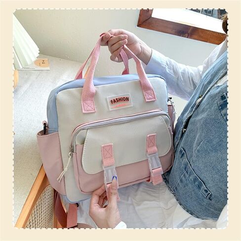 حقيبة ظهر JELLYEA Kawaii لطيفة حقيبة كتف مدرسية للفتيات مع ملحقات Kawaii متعددة الأغراض (وردي فاتح) in Kuwait