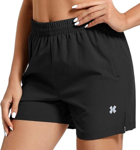 YOOPOOYEE Athletic Elastic Runnig Shorts for Woman Quick Dry Summer Gym Track Workout Short Pants in Kuwait