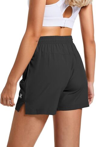 YOOPOOYEE Athletic Elastic Runnig Shorts for Woman Quick Dry Summer Gym Track Workout Short Pants in Kuwait