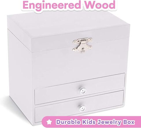 Jewelkeeper Personalize-Your-Own White Musical Ballerina Jewelry Box with 2 Pullout Drawers, You are My Sunshine Tune in Saudi Arabia