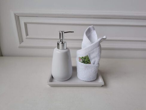Cyan Hand Soap Dispenser Ceramics Bottles with Elegant Pump Top Bathroom Empty Shampoo Bottles 10oz/300ml in Kuwait