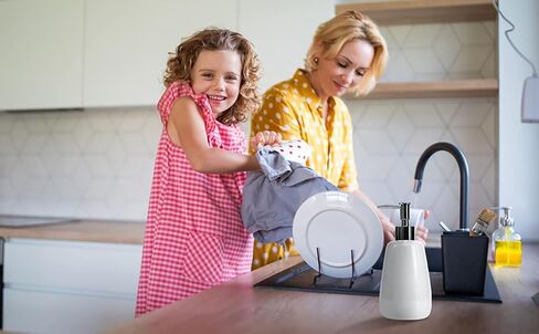 Cyan Hand Soap Dispenser Ceramics Bottles with Elegant Pump Top Bathroom Empty Shampoo Bottles 10oz/300ml in Kuwait