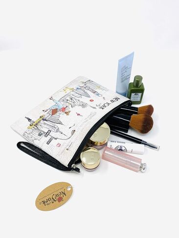 Girls & Women Large Fashion Cute New York Souvenir Zipper pouch Travel Cosmetic Bag Hand Bag Makeup Purse (JP-330133B) in Kuwait