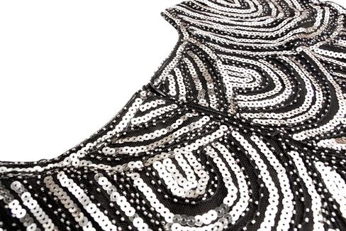 FUNDAISY 1920s Flapper Dress Roaring 20s Great Gatsby Fringed Sequin Dress Accessories Set in Kuwait