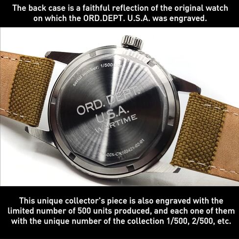 WW2 Military Watch – Vintage USAAF Watch, Swiss-Quartz Movement with Canvas strap and leather lining, 10 ATM Water Resistant. The Perfect WW2 Memorabilia. Mens Watches for Ever in Kuwait