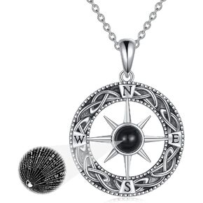 ONEFINITY Compass Necklace Sterling Silver Celtic Knot Necklace Graduation Friendship Talisman Travel Necklace Inspirational Graduation Gift Jewelry Gifts for Women Girls