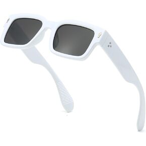 ZIMUSUN Square Frame Sunglasses for Women Men Trendy Chunky Rectangle Sun Glasses Black Shades