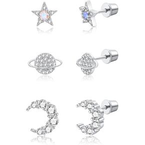 Hanreshe 3PCS Titanium Butterfly, Honeybee and Snake Stud Earrings Hypoallergenic Natural Zircon Butterfly, Honeybee and Snake Women Gift