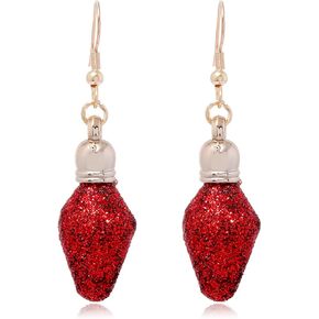 ONLYJUMP Red Green Christmas Dangle Earrings for Women Cute Long Chain Bow Knot Jingle Bell Christmas Tree Snowflake Dangle Earrings Christmas Holiday Jewelry Gift