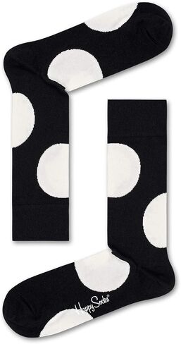 Happy Socks, Assorted Colorful Premium Cotton Sock 4 Pair Gift Box for Men and Women, Black And White Gift Box (9-11) in Saudi Arabia