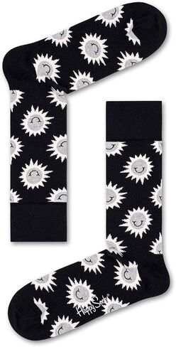 Happy Socks, Assorted Colorful Premium Cotton Sock 4 Pair Gift Box for Men and Women, Black And White Gift Box (9-11) in Saudi Arabia
