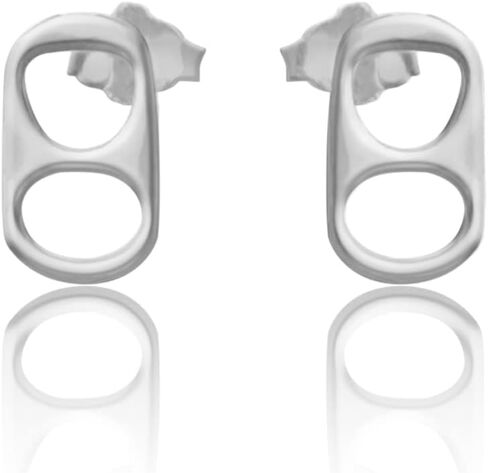Fun Earrings for Women -Sterling Silver Solid-Unique Earrings for Women-Soda Can Tab Earrings- Sahma in Saudi Arabia