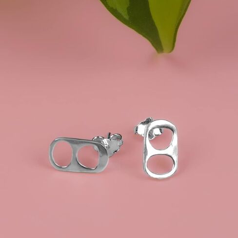 Fun Earrings for Women -Sterling Silver Solid-Unique Earrings for Women-Soda Can Tab Earrings- Sahma in Saudi Arabia