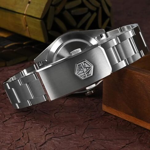 ساعات سان مارتن أوتوماتيكية بتوقيت مزدوج للرجال، NH34 Movment SN0054 ساعة يد 39 ملم من زجاج الياقوت ساعة ميكانيكية 10ATM مقاومة للماء للرجال in Kuwait