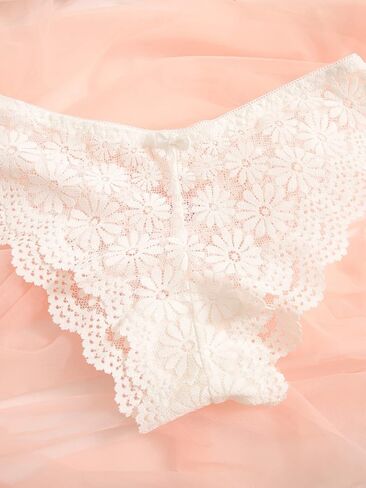 Floerns Women's 3 Pack Lingerie Set Contrast Lace Matching Bra And Panty Set in Saudi Arabia