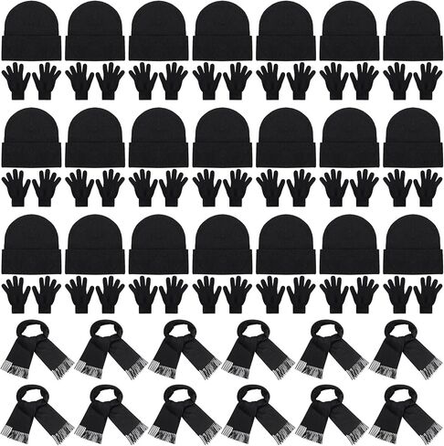 Tarpop 108 Pack Winter Beanies Gloves Scarves Set Unisex Bulk Donation Charity Care Bundle in Saudi Arabia