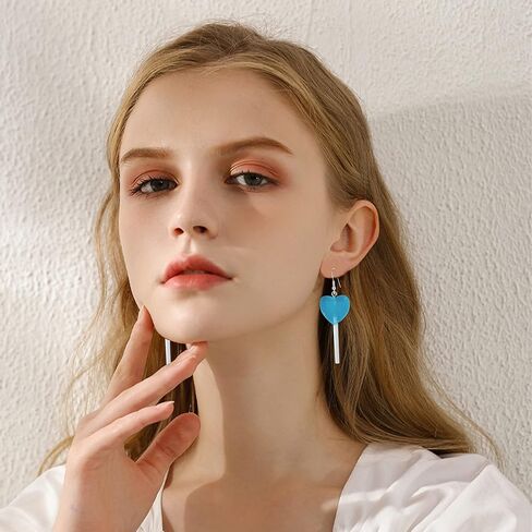Transparent Heart Shape Lollipop Earrings Cute Candy Dangle Earrings for Women and Girls Resin Heart Earrings 80s 90s Earrings Valentines Day Gift Statement in Kuwait