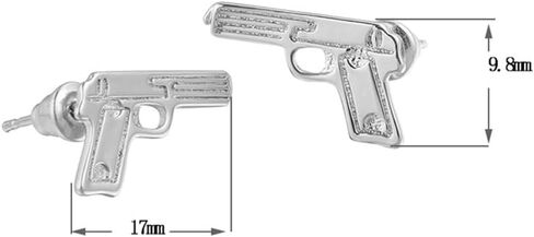 2 قطعة/المجموعة الذهب والأبيض مسدس بندقية سحر ترصيع النساء الفتيات 18 كيلو الذهب والفضة مطلي مسدس مطلق النار بندقية وأقراط in Kuwait