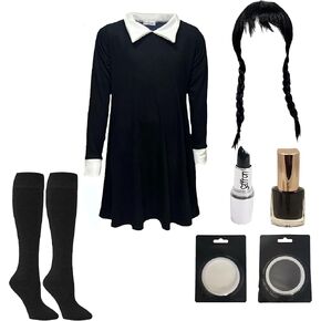 The Fancy Dress® Kids Scary Gothic School Girl Costume - Girls Spooky Family Hallloween Cosplay Party Fancy Dress Outfit in Saudi Arabia