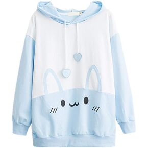 Packitcute Bunny Hoodie Kawaii Print Loose Casual Pullover Hoodie Tops in Kuwait