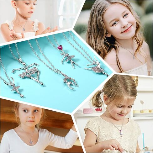 Jstyle Ballerina Ballet Necklace for Women Girls, Cubic Zirconia Ballet Slippers Shoes Necklace Rainbow Ballet Dancer Pendant Jewelry for Sister Mom Best Friends, Ballerina Dance Recital Gifts for Women in Saudi Arabia