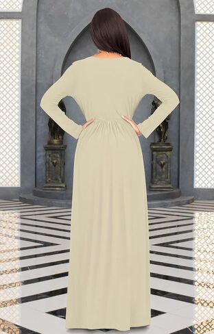 KOH KOH Womens Long Sleeve Empire Cocktail Elegant Evening Versatile Maxi Dress in Saudi Arabia