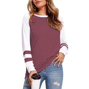 Womens Tops Long Sleeve Shirts for Women Casual Loose Tees Classic Tshirts Fall Clothes