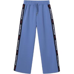 سراويل أطفال من Kid Nation بأرجل واسعة مع جيوب، سراويل رياضية فضفاضة قابلة للتمدد للأولاد والبنات من عمر 4 إلى 12 سنة in Kuwait