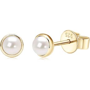 Pearl Earrings for Women 18k Gold Plated Handpicked AAAA Freshwater Cultured Pearls Stud Hypoallergenic Earrings Jewelry Gift for Mom Wife Daughter