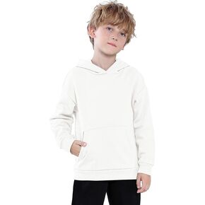 JIAHONG Kids Fleece Sweatshirts Soft Brushed Plain Pullover Hoodie Casual Hooded Sweatshirts for Boys and Girls