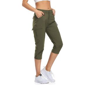 Flewolch Capris Pants for Women Casual Summer Cargo Capris with Pockets