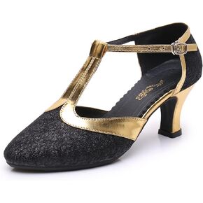 iCKER Womens Latin Dance Shoes Heeled Ballroom Salsa Tango Party Sequin Dance Shoes