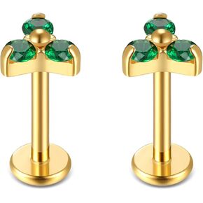 BelezaDosas G23 التيتانيوم Labret ترصيع 16G بدون خيوط دفع في الصحافة تناسب مجموعة الشفاه الزنمة الحلزون الفص محارة ميدوسا الغضروف مونرو القرط دفع الظهر ثقب المجوهرات
