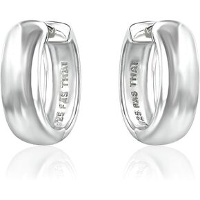 Sterling Silver Ear Cuff Hinged Huggie Hoop Earrings for Women Girls, 16mm Diameter