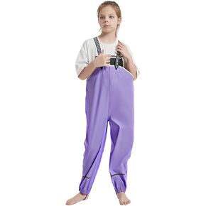 Kids Waterproof Rain Pants Dirty Proof Suspender Trousers for Boys and Girls in Saudi Arabia