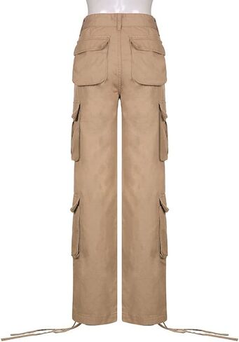 NCXFTP السراويل البضائع عالية الخصر النساء السراويل البضائع الفضفاضة للنساء عداء ببطء مستقيم واسعة الساق المظلة السراويل Y2K السراويل in Kuwait