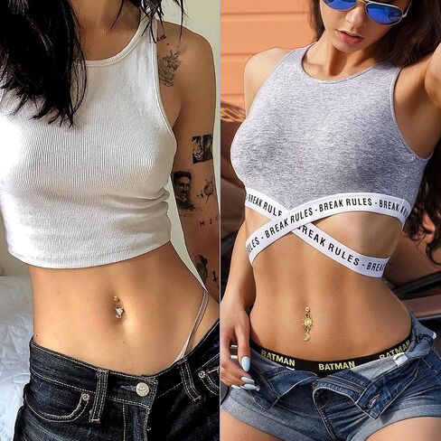 Fansilver 14G حلقات زر البطن للنساء حلقات البطن الفولاذية الجراحية المتدلية الأفعى عين الشر فراشة واضحة تشيكوسلوفاكيا حلقات السرة حزمة الحديد ثقب الجسم المجوهرات in Kuwait