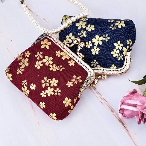 Oyachic Coin Purse Cotton Floral Change Pouch Clutch Wallet with Clasp Closure for Girls and Women in Kuwait