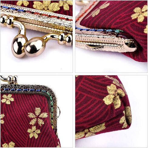 Oyachic Coin Purse Cotton Floral Change Pouch Clutch Wallet with Clasp Closure for Girls and Women in Kuwait