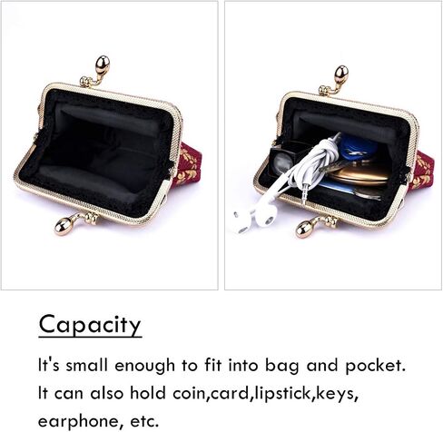 Oyachic Coin Purse Cotton Floral Change Pouch Clutch Wallet with Clasp Closure for Girls and Women in Kuwait