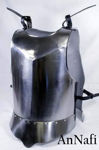 AnNafi® Shoulder Guard Steel Breastplate| Antique Armor Body Guard Knight Warrior| Wearable For Men Silver | Combat Free-Size Reenactment SCA LARP Cosplay Medieval Adult Costumes | Halloween & Drama in Saudi Arabia