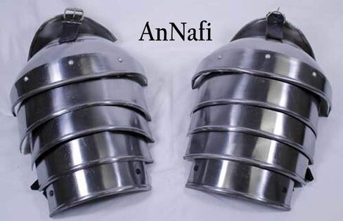 AnNafi® Shoulder Guard Steel Breastplate| Antique Armor Body Guard Knight Warrior| Wearable For Men Silver | Combat Free-Size Reenactment SCA LARP Cosplay Medieval Adult Costumes | Halloween & Drama in Saudi Arabia