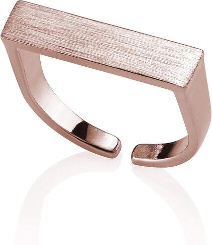 namana Plain Bar Ring for Women and Teen Girls, Simple Open Rings with a Brushed Finish, Modern Adjustable Rings for Women in Kuwait