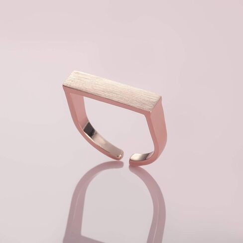 namana Plain Bar Ring for Women and Teen Girls, Simple Open Rings with a Brushed Finish, Modern Adjustable Rings for Women in Kuwait