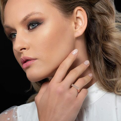 namana Plain Bar Ring for Women and Teen Girls, Simple Open Rings with a Brushed Finish, Modern Adjustable Rings for Women in Kuwait