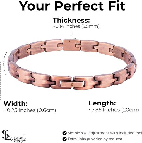 سوار من النحاس النقي الأنيق للنساء من Smarter LifeStyle - سوار نسائي لطيف قابل للتعديل، مجوهرات نحاسية للنساء، سوار كاحل نحاسي للنساء in Kuwait