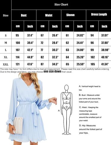 فستان نسائي صيفي غير رسمي لحفلات الزفاف من BBX Lephsnt فستان طويل بأكمام منتفخة ورقبة على شكل V مطوي وكشكش وحزام متدفق فستان قصير in Kuwait