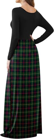 DB MOON Women Casual Long Sleeve Maxi Dresses Empire Waist Long Dress with Pockets in Saudi Arabia