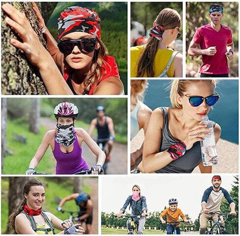 قناع وجه للحماية من الشمس من الأشعة فوق البنفسجية برقبة قناع واقي من الرياح رجل/النساء وشاح خارجي واقي من الشمس منديل قابل للتنفس بالاكلافا (5 قطع) تمويه in Kuwait